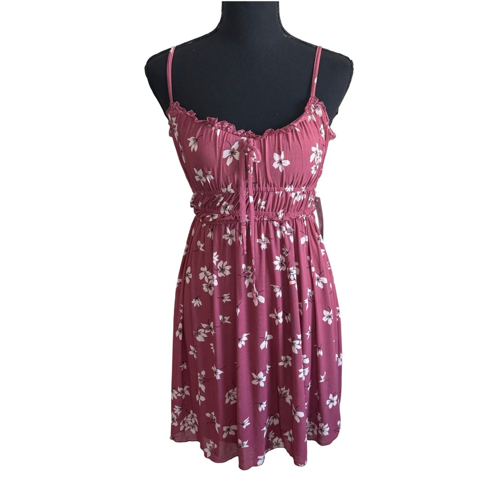 Kirious Womens Y2K Babydoll Mini Dress Size S Preppy Coquette Floral Fiary